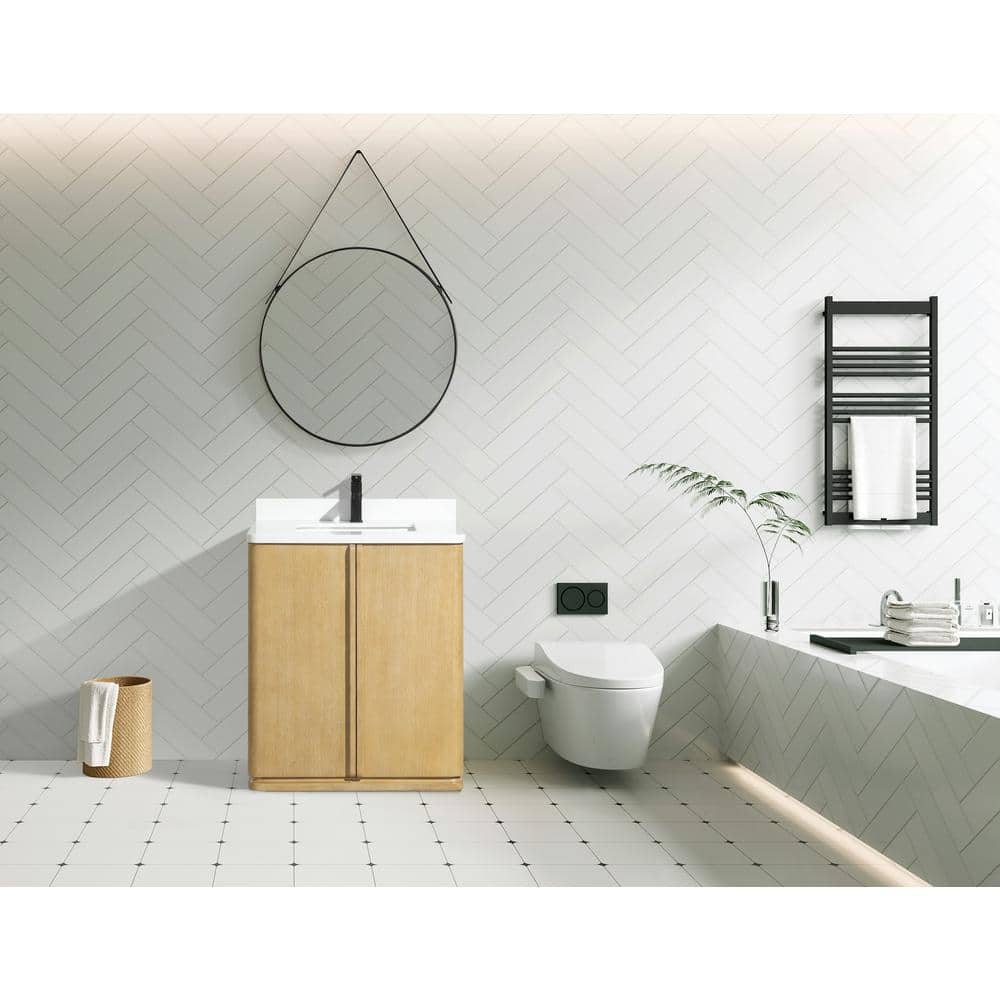 Lucas 30" Washed Oak Single Vanity with Quartz Top