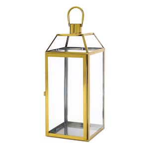 Doheny 7.5 in. x 18 in. Gold Stainless Steel Outdoor Patio Lantern