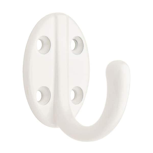 Liberty 1-15/16 in. White Single Wall Hook with Round Base