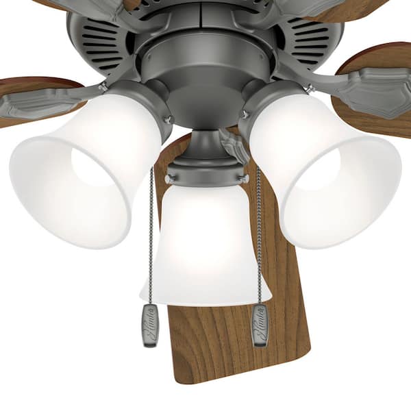 Hunter Swanson 52 in. Integrated LED Indoor Matte Silver Ceiling 