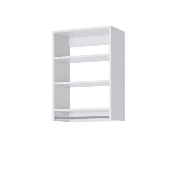 Vista Collection 22.5 in. W 22.5 in. W White Closet Kit Medium Hanging Wall Mounted 4-Shelf Wood Closet System