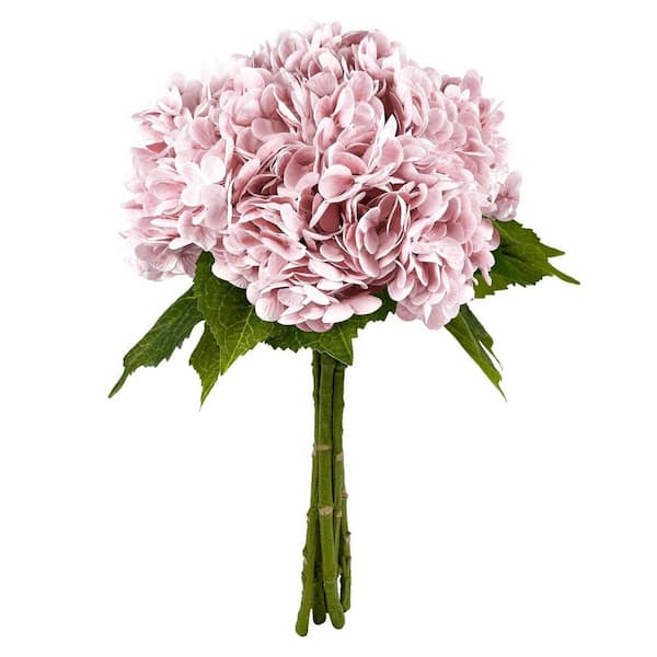 Unbranded Family Decoration Series 5-Pieces, 21 in. H x 7.5 in. W Pink Artificial Hydrangea