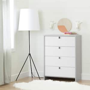 Cookie 4-Drawer Soft Gray and Pure White Chest