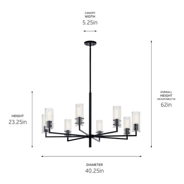 Kichler Velestino 8-Light Black Modern/Contemporary Chandelier