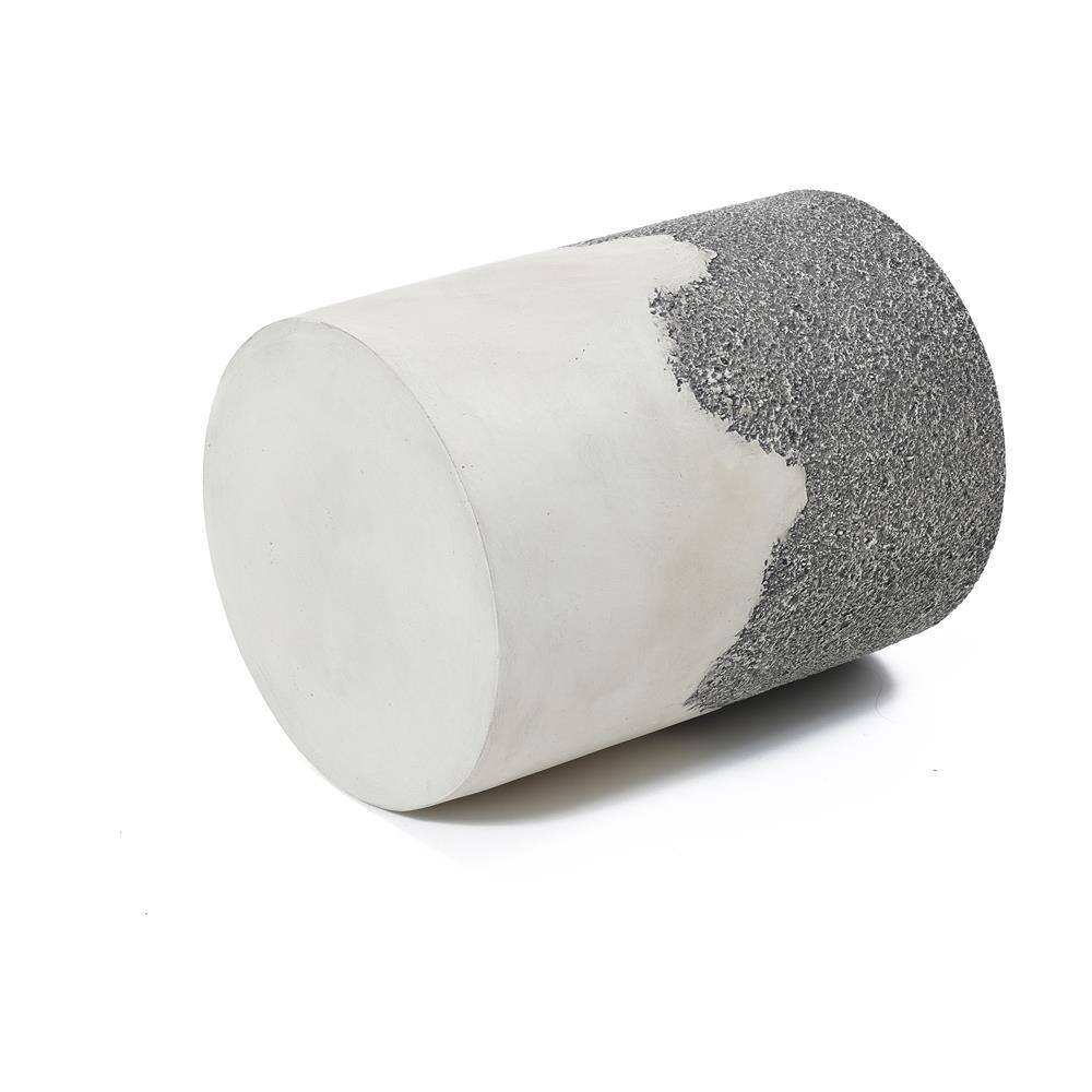 Gray and White Ombre Cement Round Outdoor Side Table