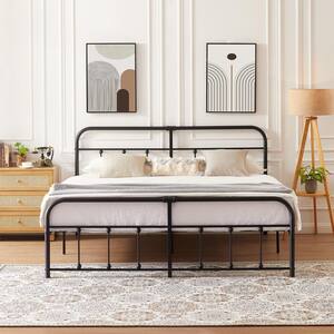 VECELO Victorian Bed Frame Bronze Purple, Heavy-Duty Metal Bed Frame ...