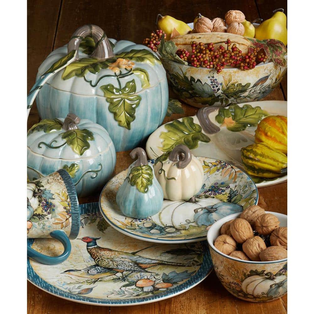 Harvest Gatherings 16-Piece Ceramic Dinnerware Set for Thanksgiving