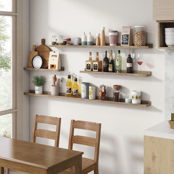 56 in. W x 4.7 in. D Grey Decorative Wall Shelf (Set-2) TG-D6 56 in. W x 4.7 in. D Grey Decorative Wall Shelf (Set-2) TG-D6