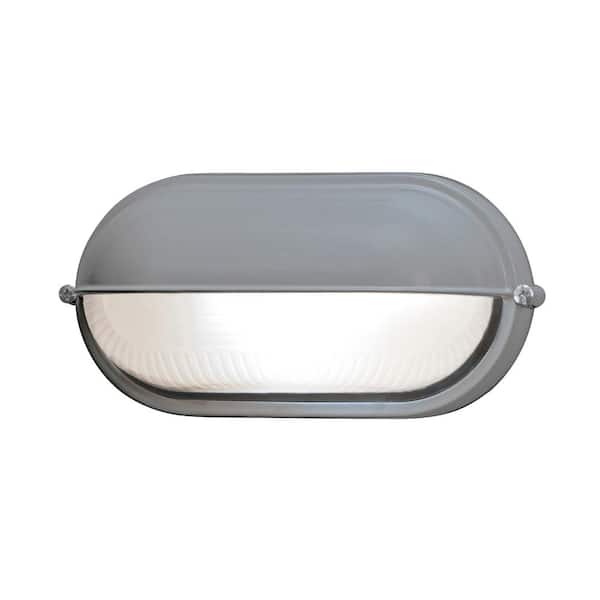 Access Lighting Nauticus 1-Light Satin Outdoor Bulkhead Light with Frosted Glass Shade