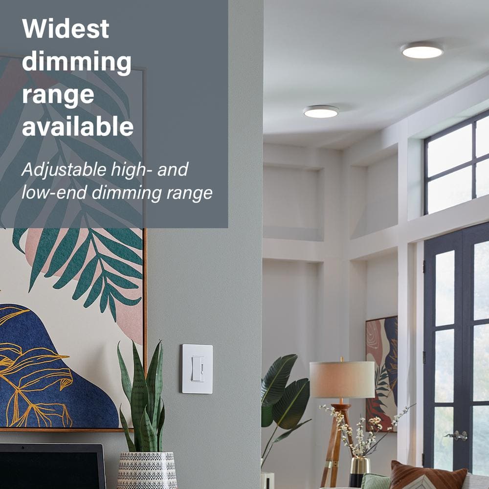 White Matte Thermoplastic Rocker Dimmer Switch