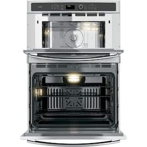 Profile 30 in. Double Electric Wall Oven with Convection Self-Cleaning and Built-In Microwave in Stainless Steel