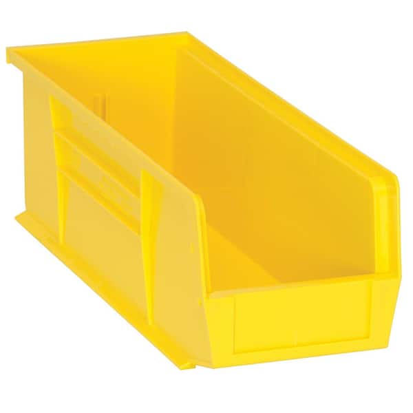 QUANTUM STORAGE SYSTEMS Ultra Series Stack and Hang 6 Gal. Storage Bin in Yellow (12-Pack)