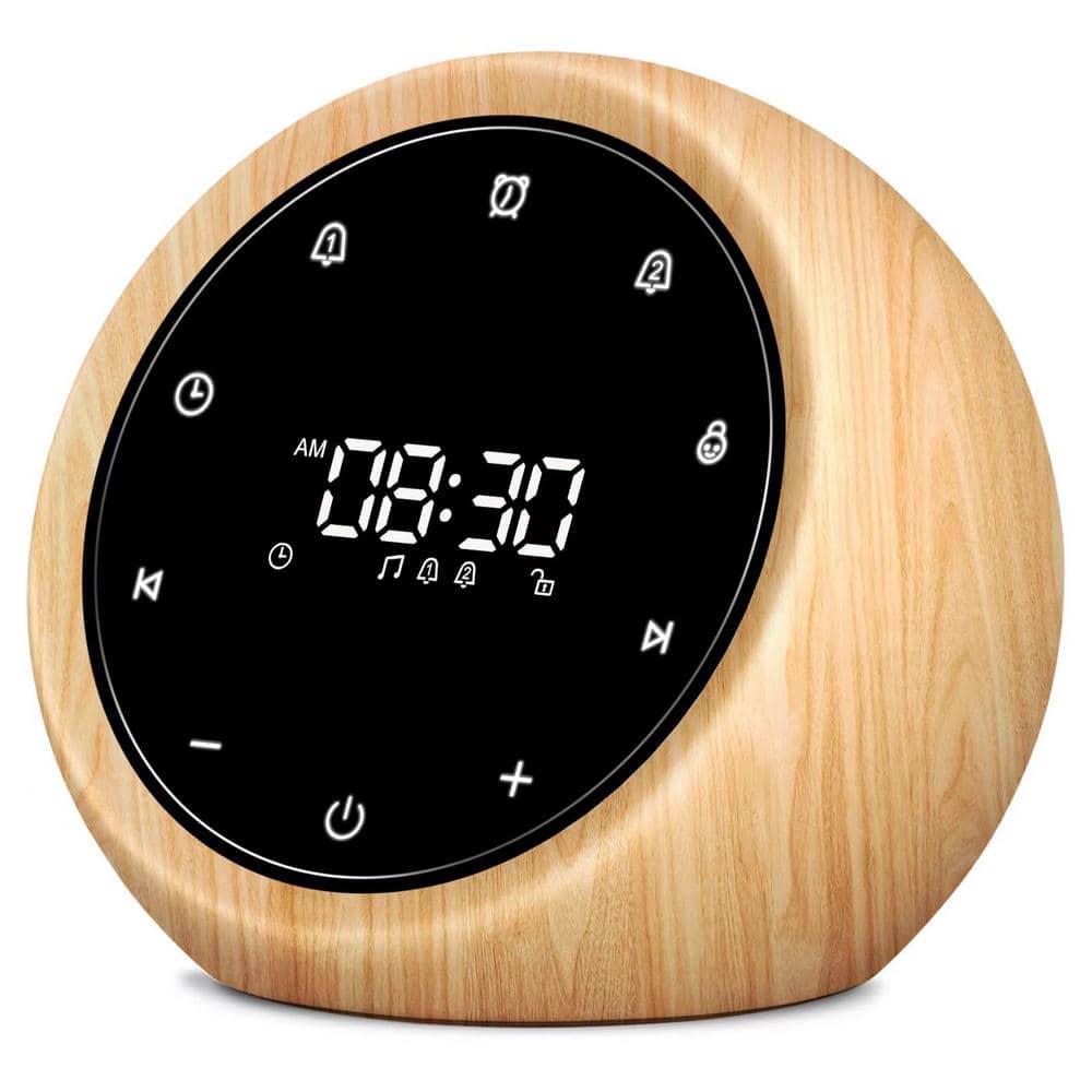 Automatic Flip Clock Desktop Clock Digital Clock w/ White Card Black Walnut  Base