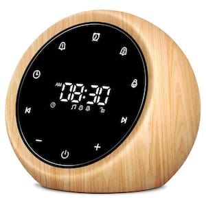 Digital Alarm Clock, with Wooden Electronic LED Time Display, 3-Alarm  Settings, Humidity and Temperature Detect