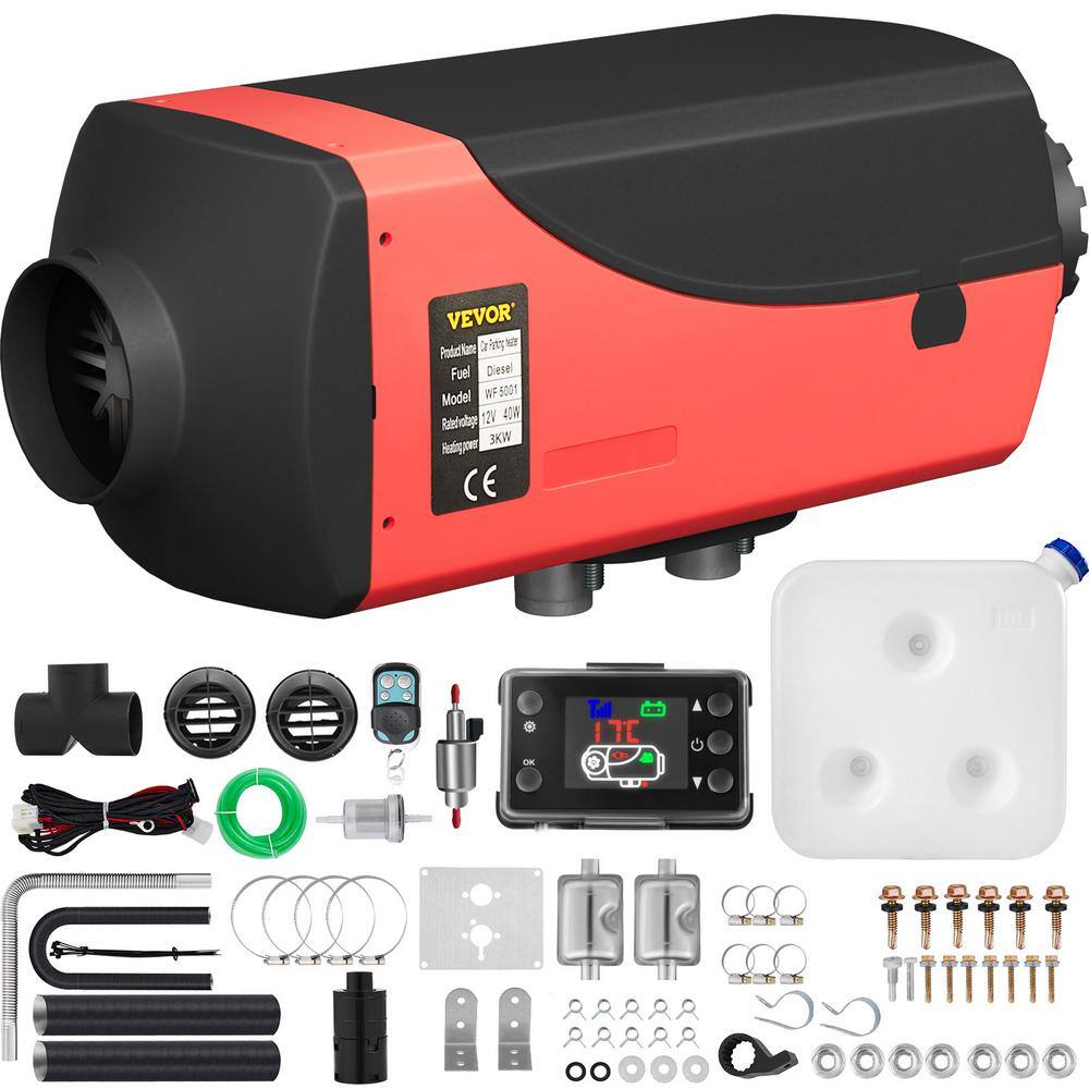 VEVOR Diesel Parking Heater 3KW 12-Volt Diesel Air Heater Double Mufflers  with LCD Thermostat for RV Boats Car Bus Caravan ZCJRQ12V3KWSXYQB1V0 - The  Home Depot