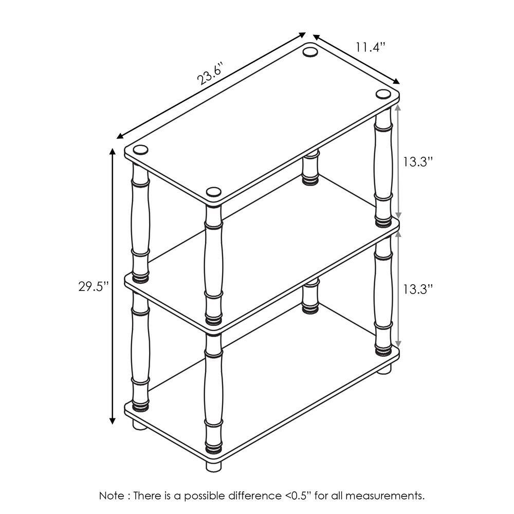 White Laminated 3-Tier Compact Display Shelf