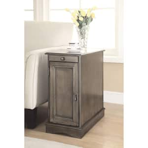 Turetta 12 in. Gray Rectangular Wooden Top End Table