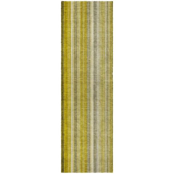Dream Shag Premium Machine Washable Abstract ADS543 Gold 2 ft. x 7 ft. Runner Rug