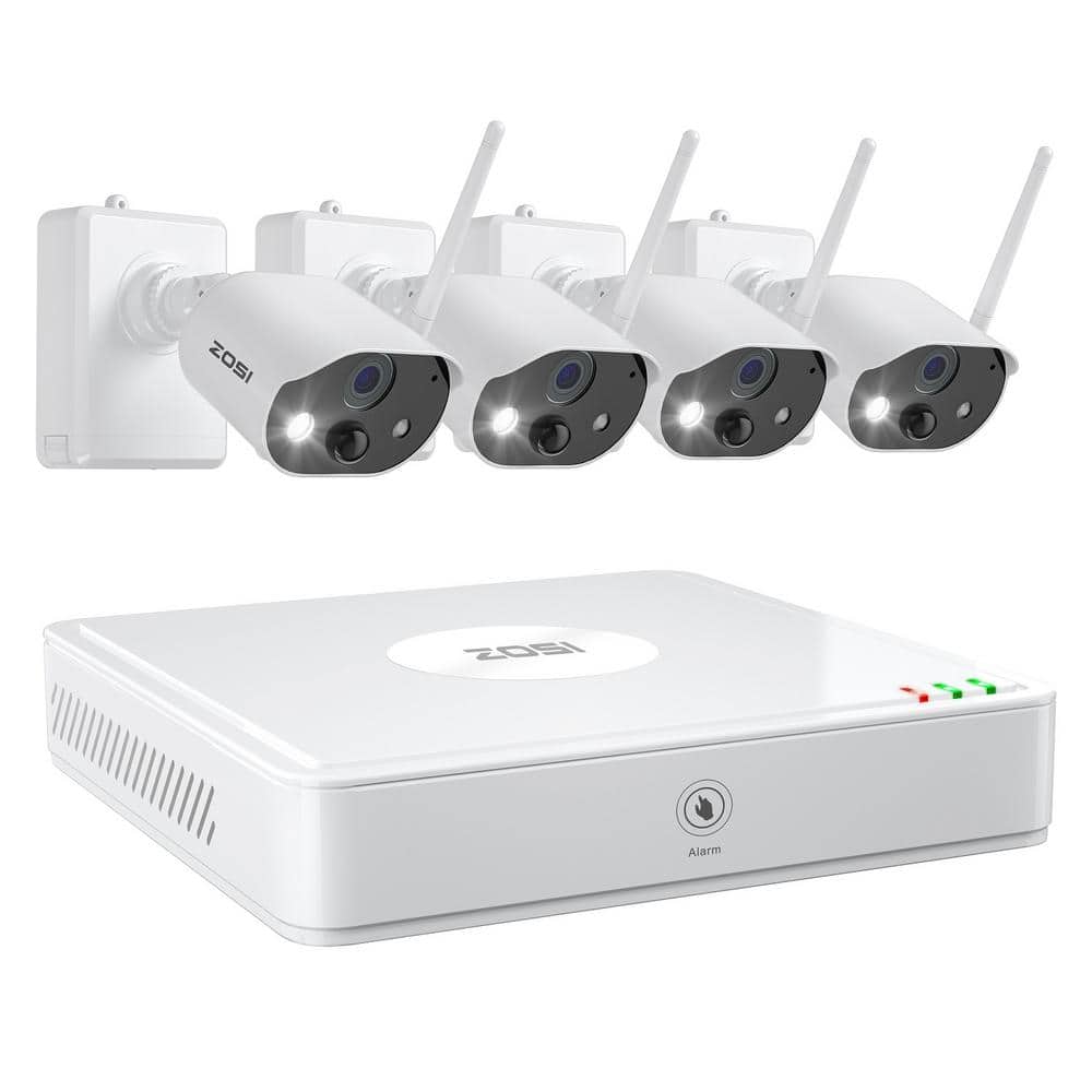 ZOSI 4Channel 1080p NVR Security Camera System with 4Wireless