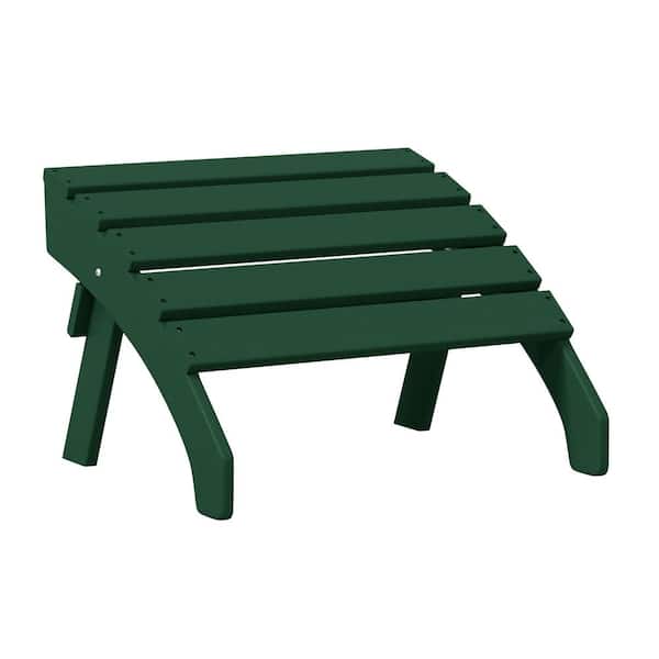 WESTIN OUTDOOR Altura Dark Green Plastic Outdoor Patio Weather Proof Folding Ottoman for Adirondack Chair
