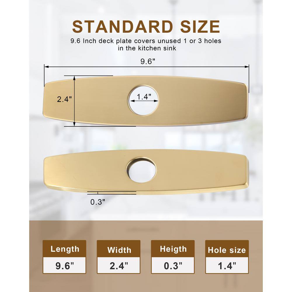 Brushed Gold Stainless Steel Sink Faucet Hole Cover Deck Plate