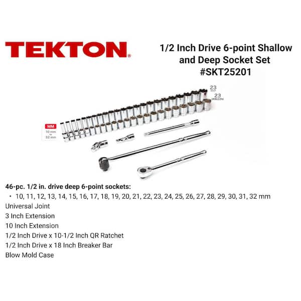 1/2 in. Drive 6-Point Socket and Ratchet Set (52-Piece)