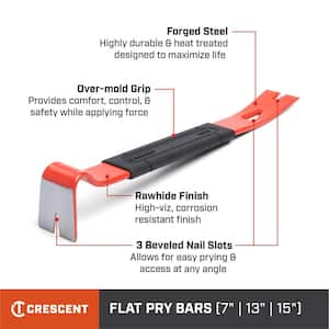 15 in. Flat Pry Bar with Grip