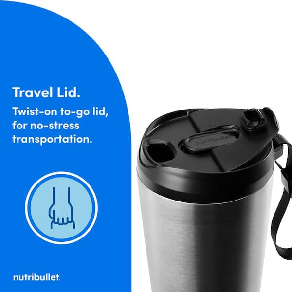 NutriBullet Flip 20 Oz. Single Speed Stainless Steel Portable