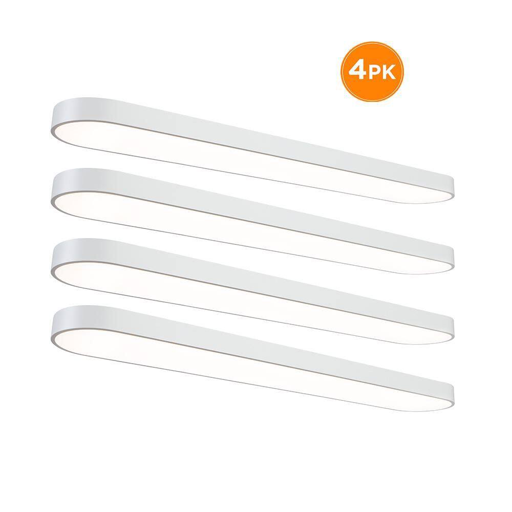 4-Pack 4 ft. x 8 in. LED Flush Mount Ceiling Light Selectable CCT 2700K-5000K, Dimmable Low Profile, 3500LM 52W, White price history on PriceWatchPro