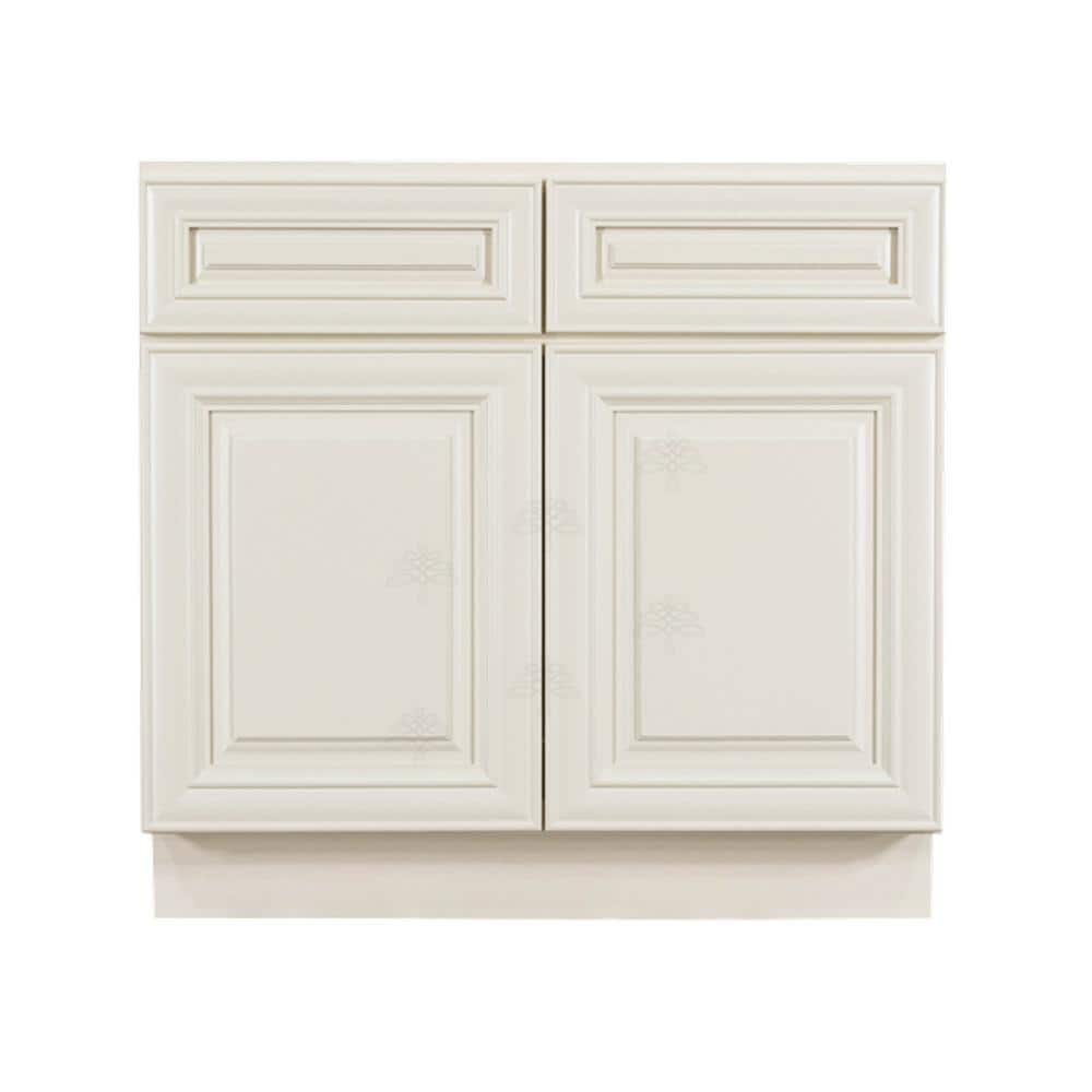 Princeton Assembled 42 in. x 34.5 in. x 24 in. Base Cabinet with 2-Door and 2-Drawer in Off-White price history on PriceWatchPro