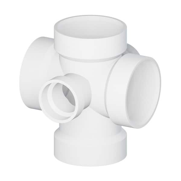 PLUMBFLEX 3 x 3 x 3 x 3 x 1-1/2 in. DWV Double Sanitary Tee w/Side