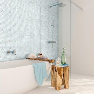 Celestial Glossy Pastel Blue 12 in. x 12 in. Glass Mosaic Wall and Floor Tile (20 sq. ft./case) (20-pack)