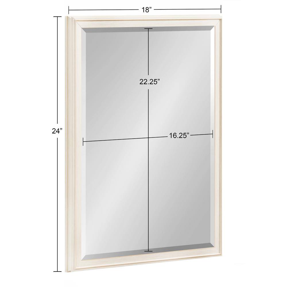18" x 24" White Rectangular Wall Mirror with Stepped Frame