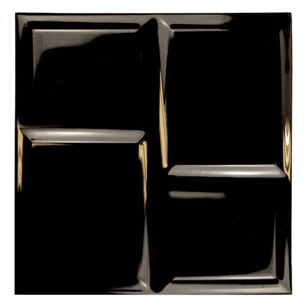 Merola Tile Magna Deco Black 8 in. x 8 in. Ceramic Wall Tile (11.8 sq. ft. / case)