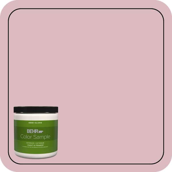BEHR PREMIUM PLUS 8 oz. #S130-2 Shy Smile Semi-Gloss Interior/Exterior Paint & Primer Color Sample