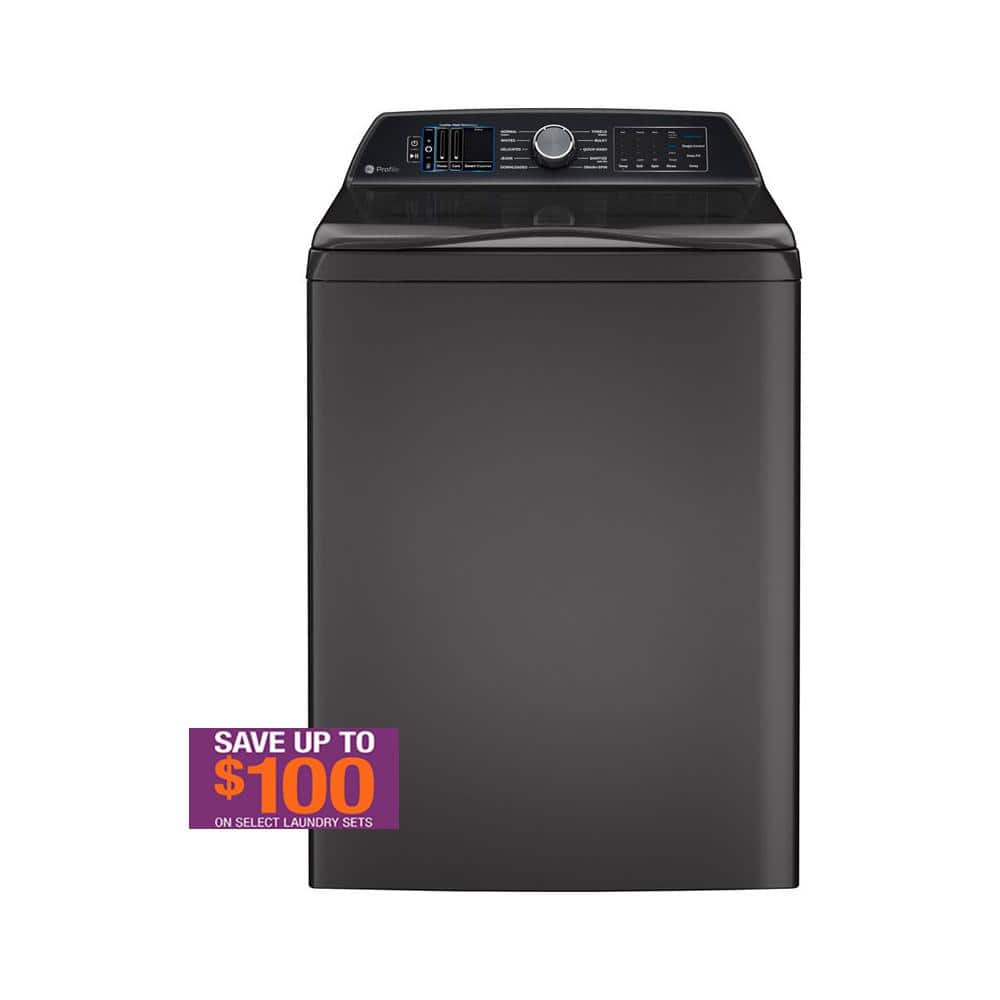 GE Profile Profile 5.4 cu. ft. High-Efficiency Smart Top Load Washer with Built-in Alexa Voice Assistant in Diamond Gray
