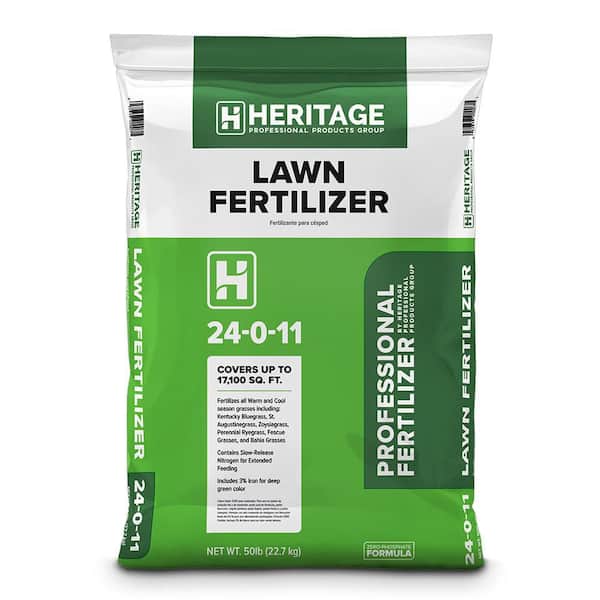 Professional 50 lbs. 17,100 sq. ft. Lawn Fertilizer with Iron – 24-0-11