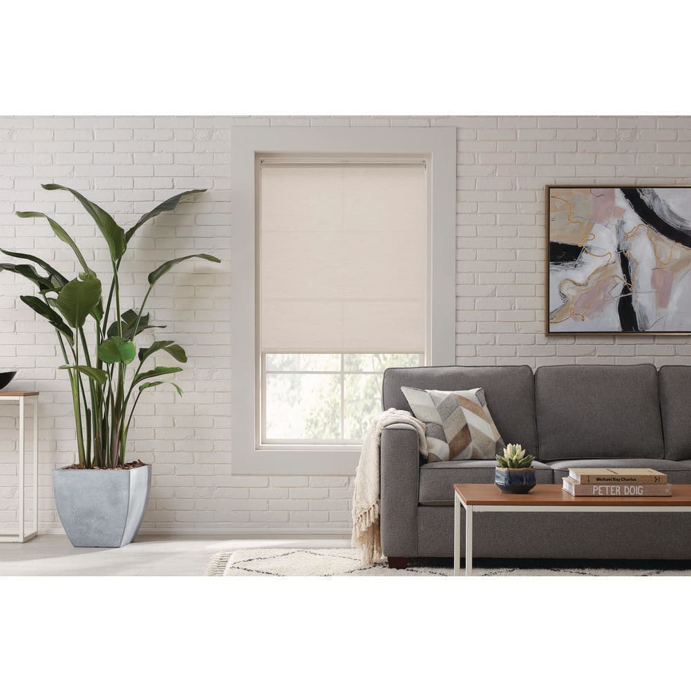 StyleWell Cut to Size Linen Cordless Light Filtering Fabric Roller