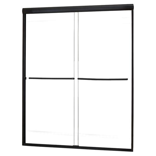 CRAFT + MAIN Cove 60 in. x 72 in. H Semi-Framed Sliding Shower Door in Oil Rubbed Bronze with 1/4 in. Clear Glass