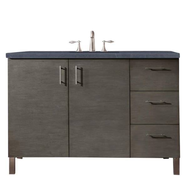 James Martin Vanities Metropolitan 48.0 in. W x 23.5 in. D x 33.8 in. H Bathroom Vanity in Silver Oak with Charcoal Soapstone Quartz Top