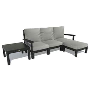 Bespoke Deep Seating 3-Piece Plastic Outdoor Couch, Ottoman and Side Table with Cushions