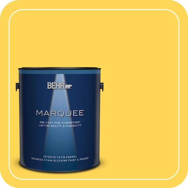 BEHR MARQUEE 1 gal. #P300-6 Buzz-in Satin Enamel Interior Paint & Primer