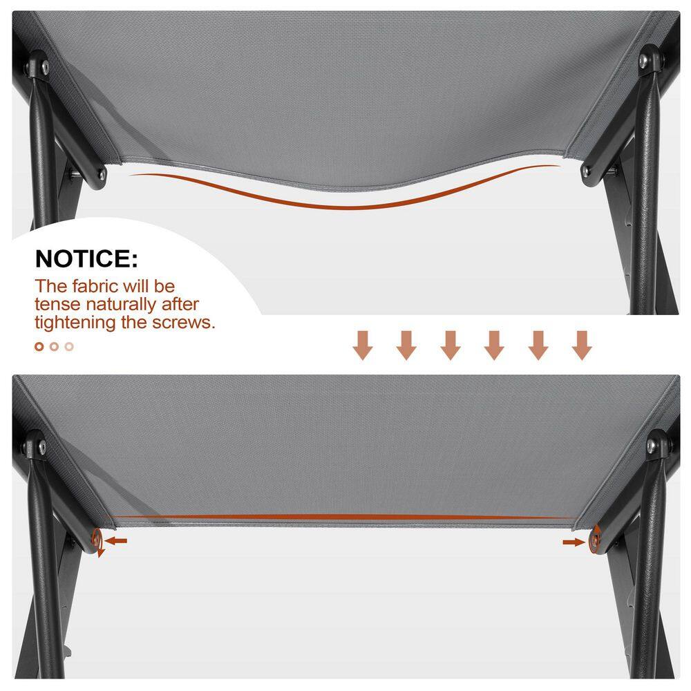 Brown Aluminum Adjustable Outdoor Chaise Lounge Set of 2