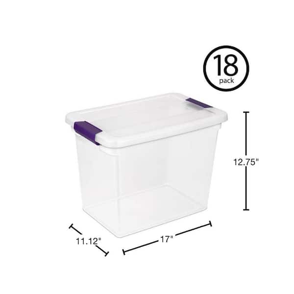 12 Pack Details about   Sterilite 17631706 27 Quart ClearView Latch Box Storage Tote Container 