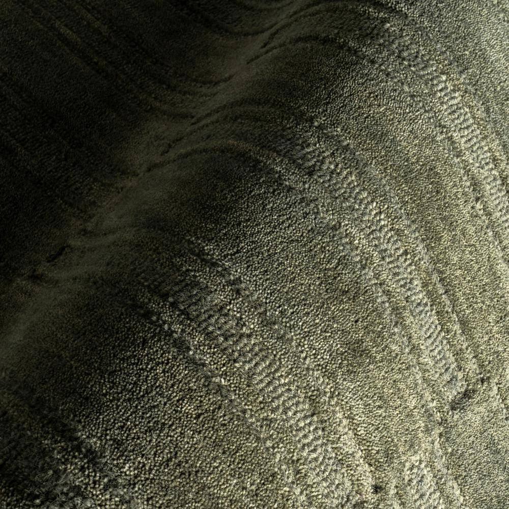 Olive Green Handmade Wool Tufted 6' x 9' Area Rug
