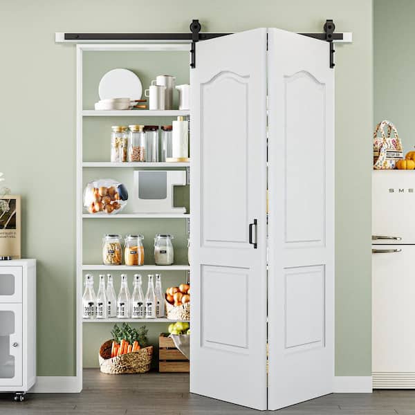 EH PUERTA 60 in. x 84 in. 5 Panel Bifold Closet Barn Door Save