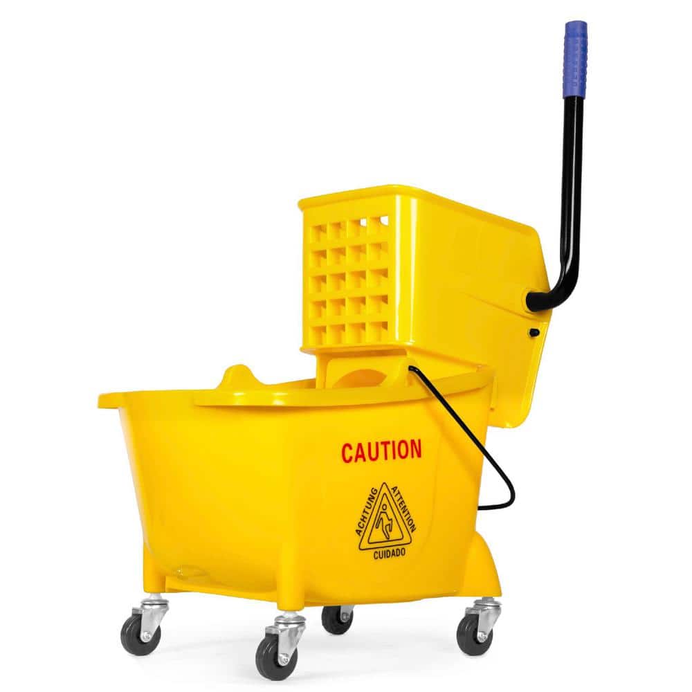 WEN Rolling Mop Bucket with Down Press Wringer, 26Quart Capacity