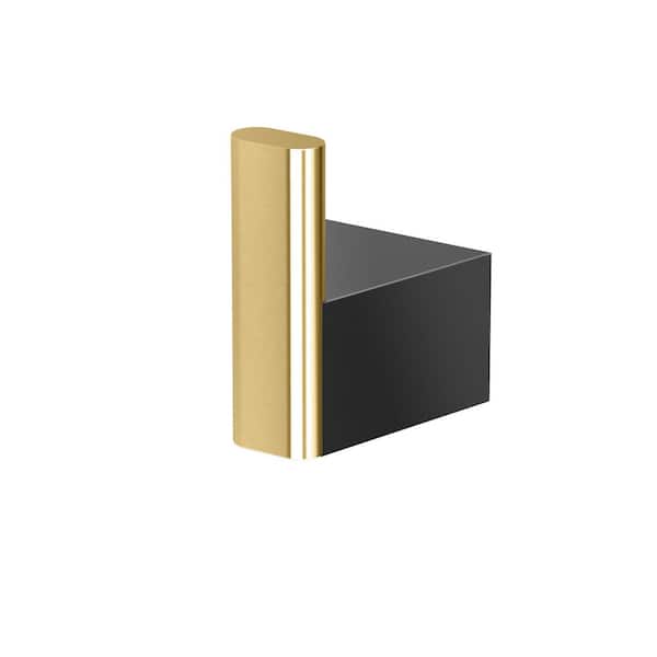 A-Line J-Hook Robe/Towel Hook in Brushed Brass/Matte Black
