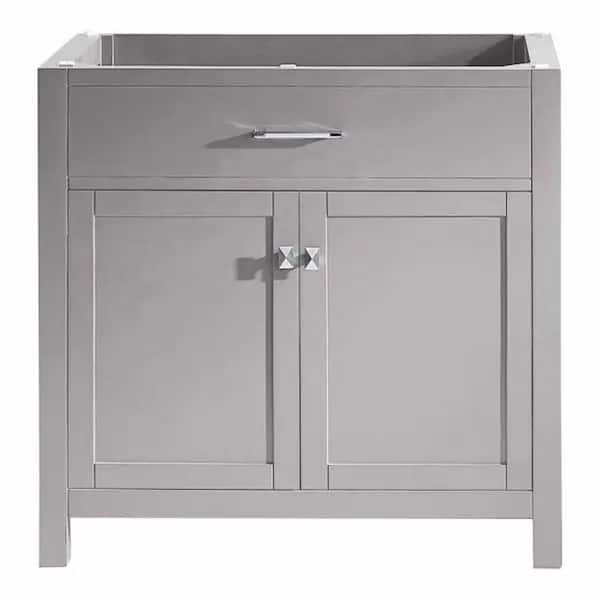 Virtu USA Caroline Madison 36 in. W x 22 in. D x 34 in. H Single Sink Bath Vanity Cabinet without Top in Cashmere Gray
