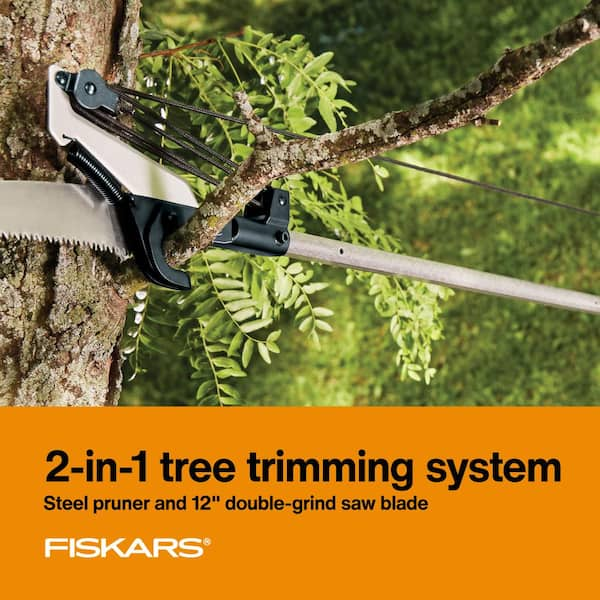 Fiskars 7.9'-12' Extendable Tree Pruning Stik Pruner - Rotating Sharp  Precision-Ground Steel Blade for Cutting up to 1.25 Diameter